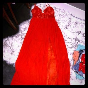 Beautiful Red Dress with a lace up back